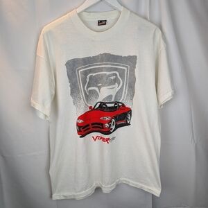 Vintage Fruit Of The Loom Dodge Viper White Graphic T-Shirt Size XL In EUC